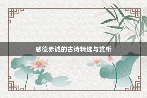 感德赤诚的古诗精选与赏析
